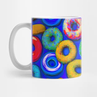 Colorful Donuts Blue Mug